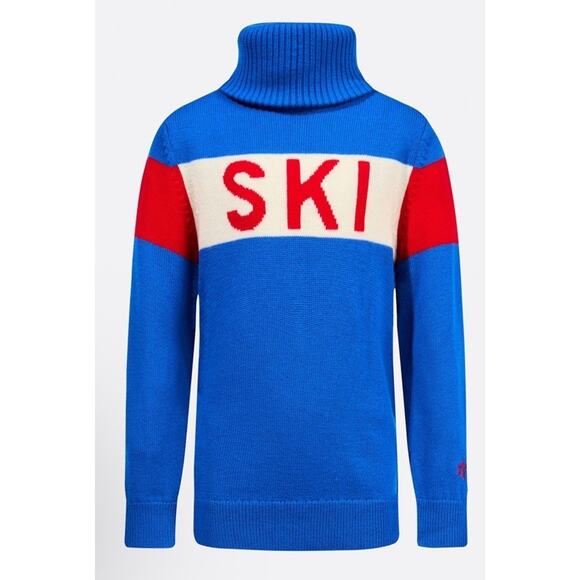 PERFECT MOMENT Kids Blue "Ski' Merino Wool Turtleneck Sz 6 NWT $196 - Picture 1 of 13